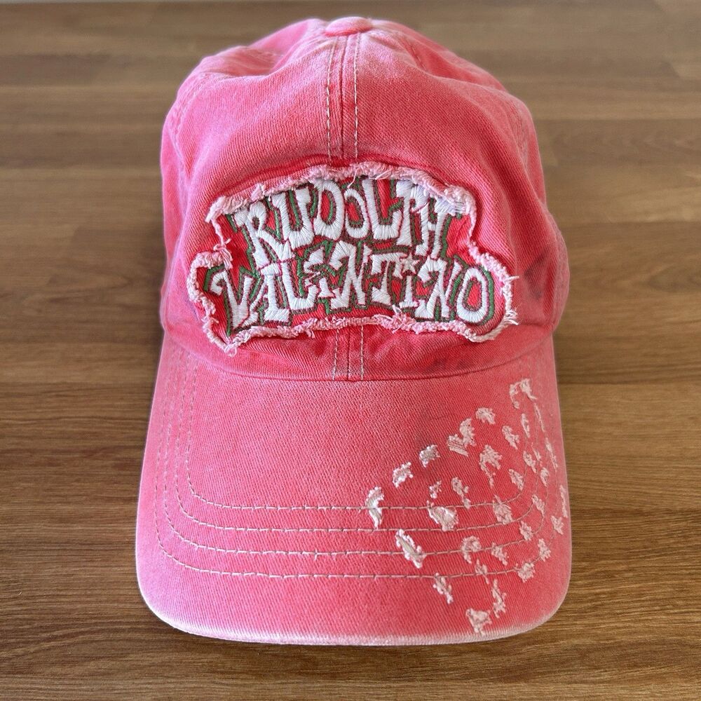 Vintage Hat Y2K Valentino Distressed Pink Cap